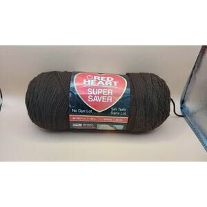 Red Heart Super Saver COFFEE Brown 7 oz 100% Acrylic Worsted Wt #4.No Dye Lot